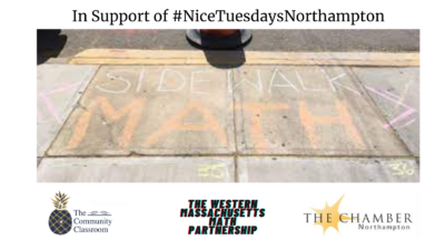 mathwalk sidewalk math event in downtown northampton massachusetts for #niceTuesdaysnorthampton