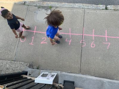 problem solving with subtraction during outdoor play